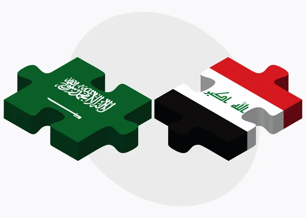 Arabie Saoudite et Irak Drapeaux — Image vectorielle