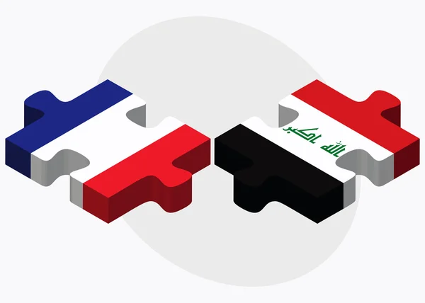Francia e Iraq Bandiere — Vettoriale Stock