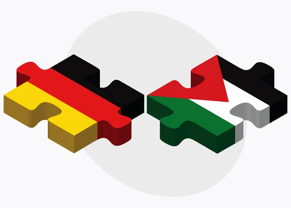 Banderas de Alemania y Palestina — Vector de stock