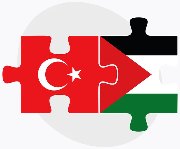 Turkije en Palestina vlaggen — Stockvector