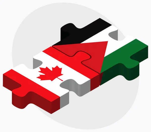 Canada and Palestine Flags — Stock Vector
