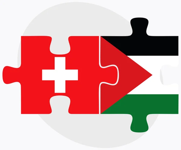 Zwitserland en Palestina vlaggen — Stockvector