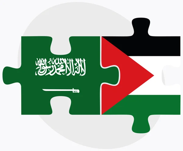 Bandiere Arabia Saudita e Palestina — Vettoriale Stock