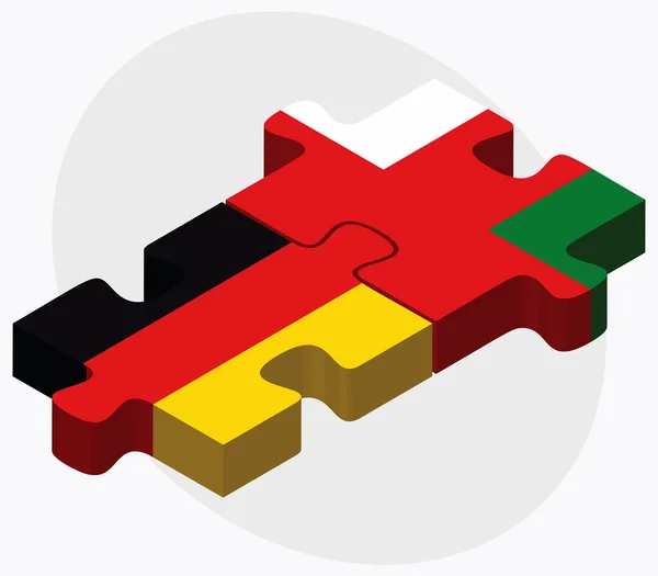 Duitsland en Oman vlaggen — Stockvector