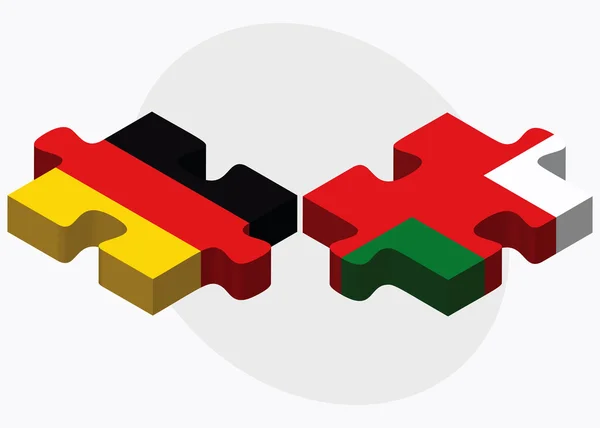 Niemcy i Oman flagi — Wektor stockowy