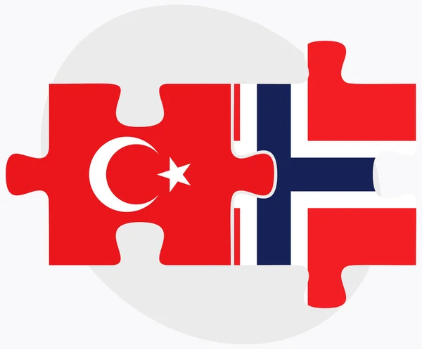 土耳其和挪威国旗 — 图库矢量图片
