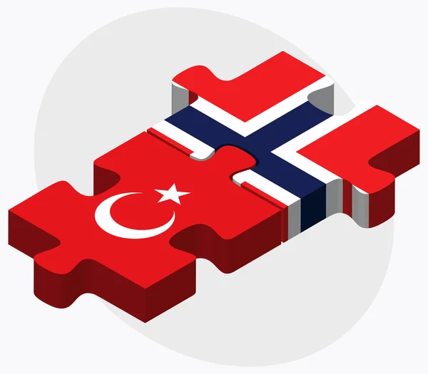 Türkei und Norwegen Flaggen — Stockvektor