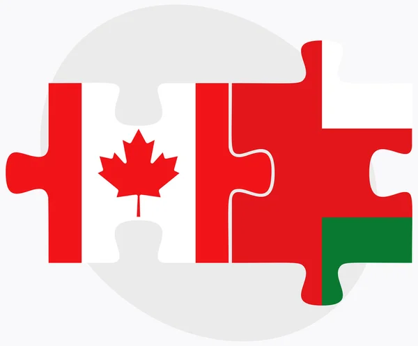 Banderas de Canadá y Omán — Vector de stock