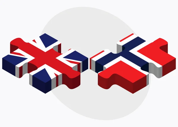 Banderas de Reino Unido y Noruega — Vector de stock
