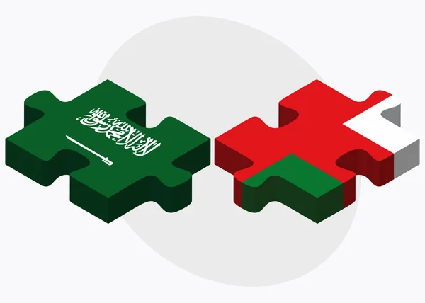 Saoedi-Arabië en Oman vlaggen — Stockvector