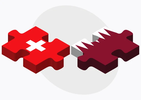 Schweiz och Qatar flaggor — Stock vektor
