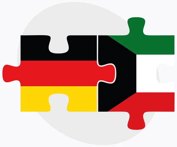 Germany and Kuwait Flags — Stock Vector