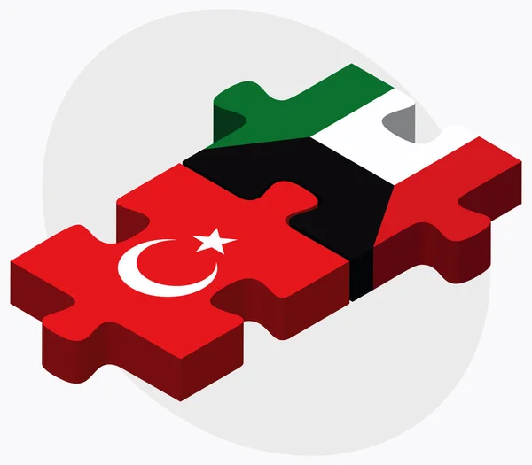 Banderas de Turquía y Kuwait — Vector de stock