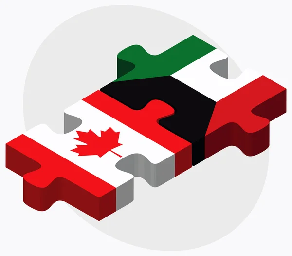 Canada and Kuwait Flags — Stock Vector