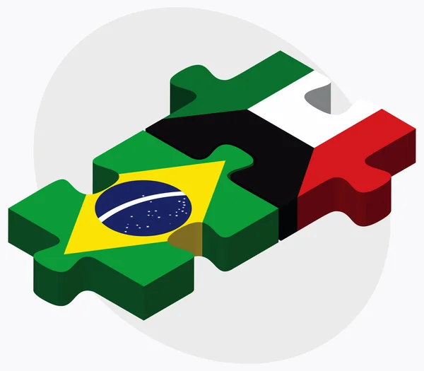 Brazílie a Kuvajtu příznaky — Stockový vektor