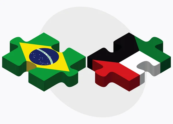 Drapeaux du Brésil et du Koweït — Image vectorielle