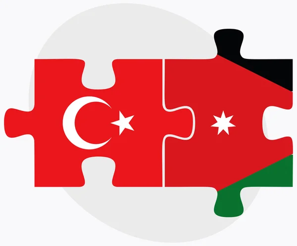 Bandiere Turchia e Giordania — Vettoriale Stock