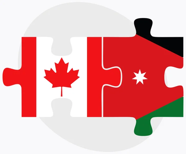 Canada and Jordan Flags — Stock Vector
