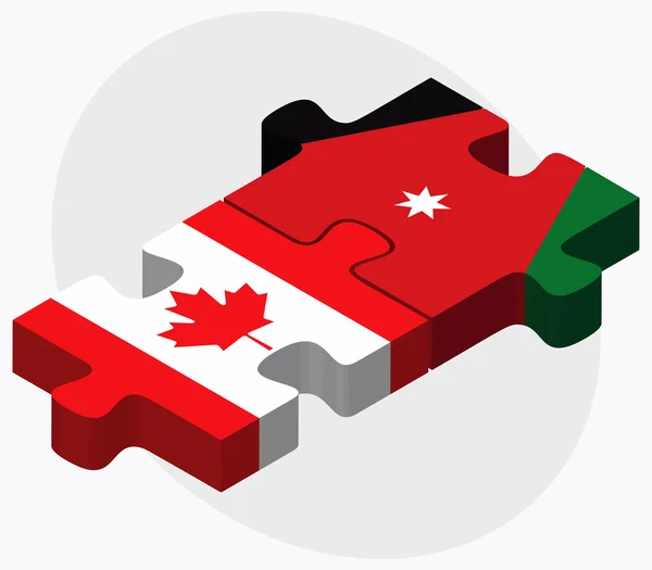 Banderas de Canadá y Jordania — Vector de stock