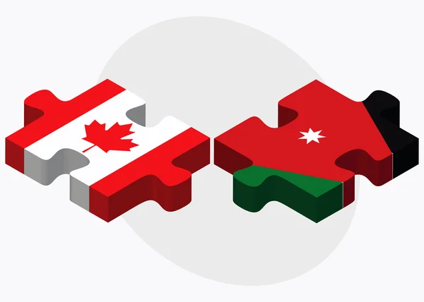 Drapeaux du Canada et de Jordanie — Image vectorielle
