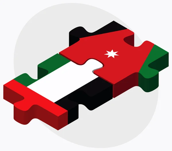 Emiratos Árabes Unidos y Jordania Banderas — Vector de stock