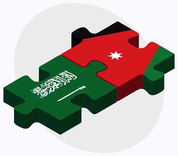Bandiere Arabia Saudita e Giordania — Vettoriale Stock