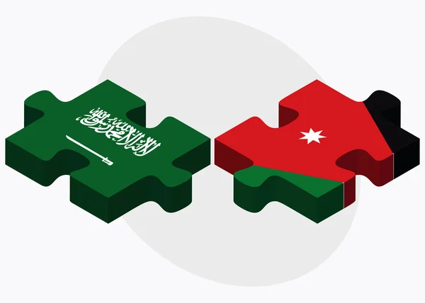 Saoedi-Arabië en Jordan vlaggen — Stockvector