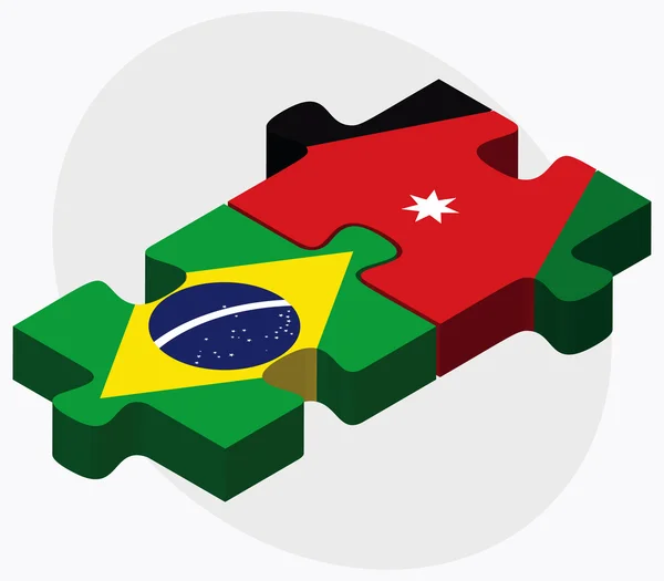 Brazil and Jordan Flags — Stock Vector