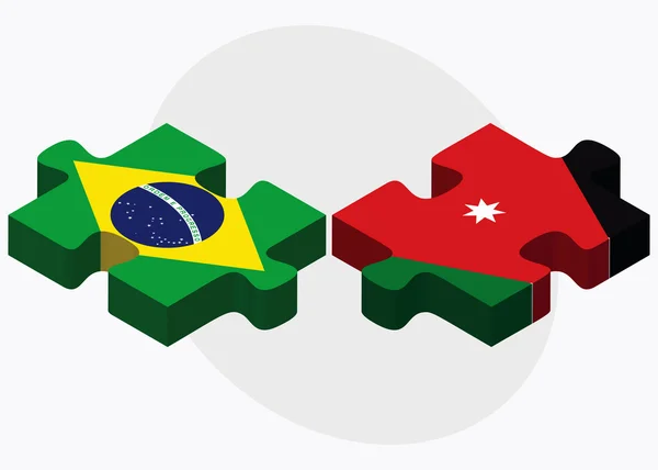 Brazil and Jordan Flags — Stock Vector