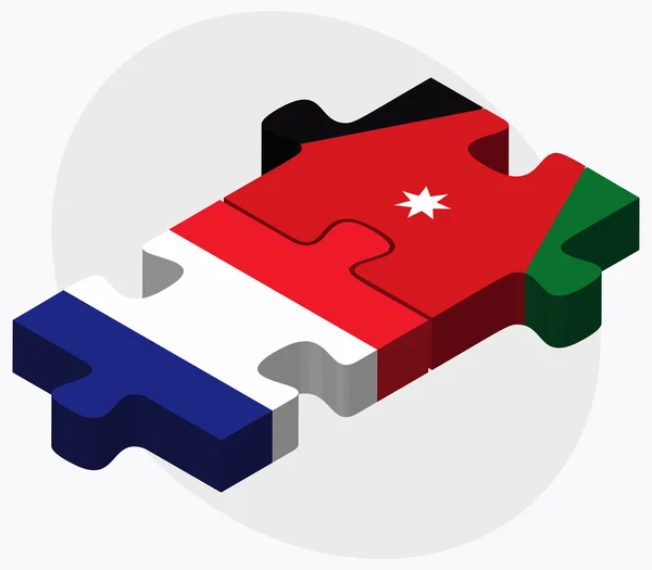 Frankrike och Jordan flaggor — Stock vektor
