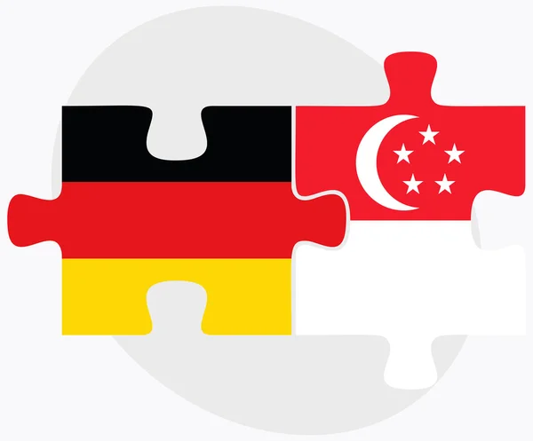 Duitsland en Singapore vlaggen — Stockvector