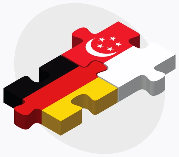 Deutschland und singapore Fahnen — Stockvektor