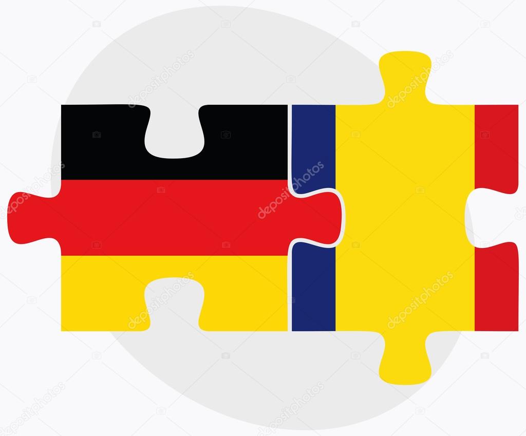 Germany and Romania Flags 