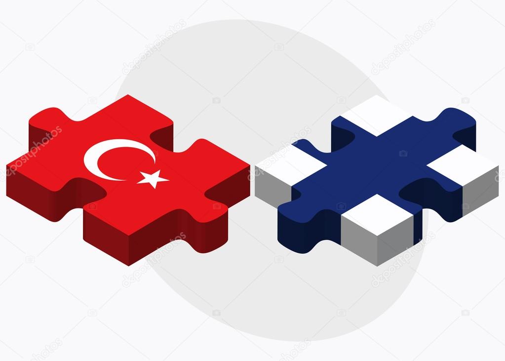 Turkey and Finland Flags 