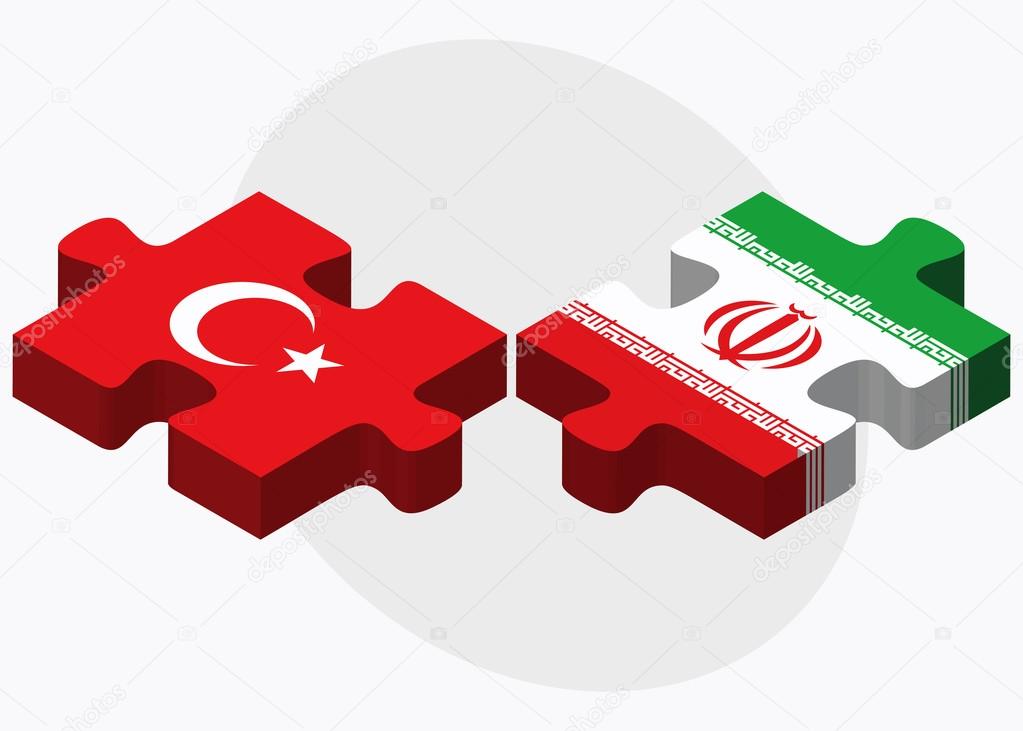 Turkey and Iran Flags 
