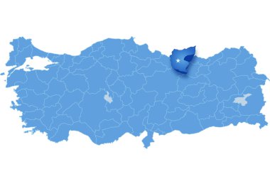 Map of Turkey, Giresun clipart