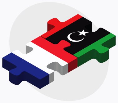 Fransa ve Libya bayrakları