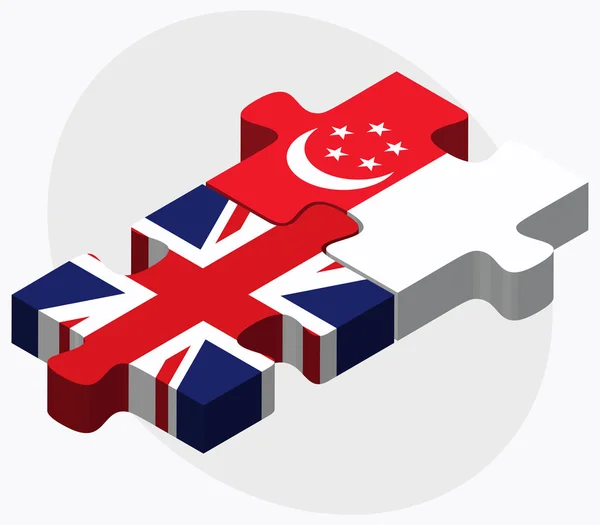 Bandeiras do Reino Unido e de Singapura —  Vetores de Stock