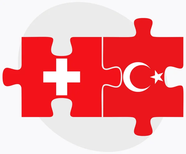 Banderas de Suiza y Turquía — Vector de stock