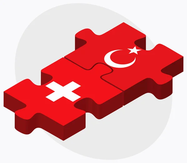 Szwajcaria i Turcja flagi — Wektor stockowy