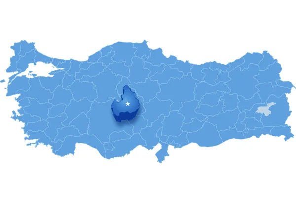 Karta över Turkiet, Aksaray — Stock vektor