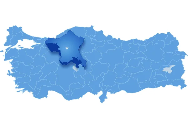 Mapa de Turquía, Ankara — Archivo Imágenes Vectoriales