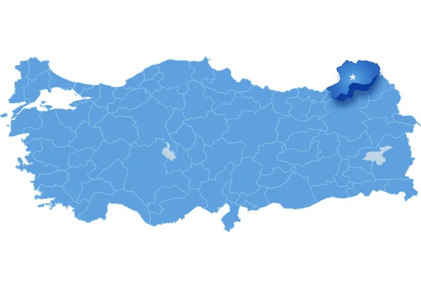 Türkiye, Artvin Haritası — Stok Vektör