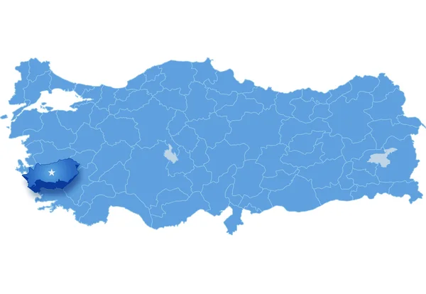 Karte von der Türkei, Aydin — Stockvektor