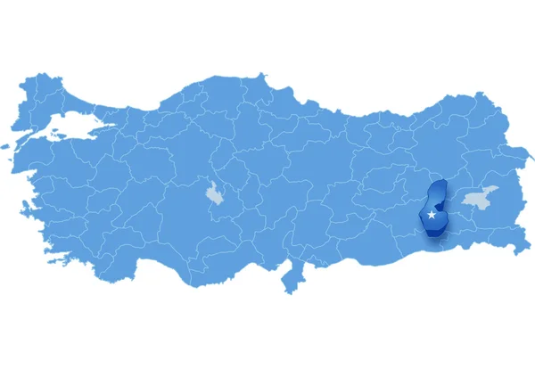 Mapa da Turquia, Batman — Vetor de Stock