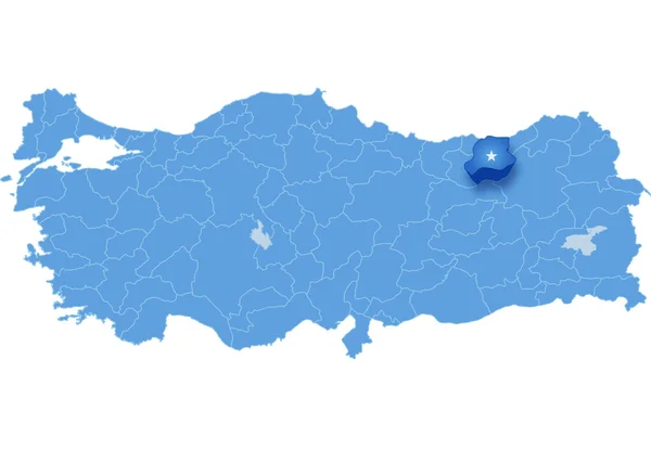 La carte de La Turquie, Bayburt — Image vectorielle