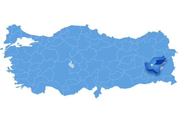 Map of Turkey, Bitlis — Stock Vector