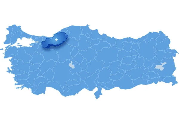 Mapa da Turquia, Bolu — Vetor de Stock