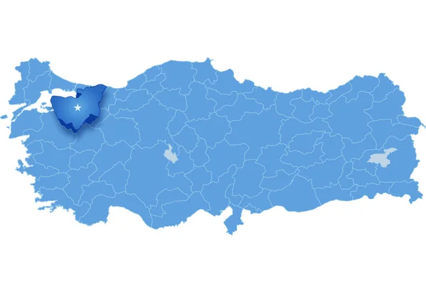 Mapa de Turquía, Bursa — Archivo Imágenes Vectoriales