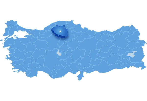 Mapa da Turquia, Cankiri — Vetor de Stock